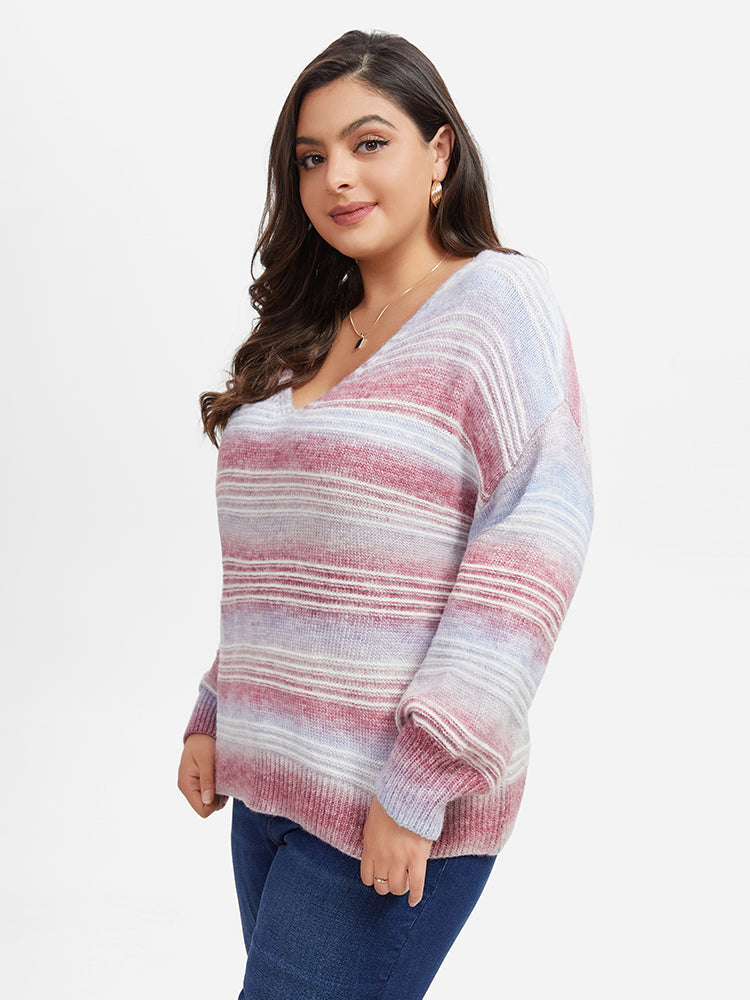 VIP Ombre V-Neck Drop Shoulder Sweater