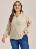 VIP Solid Drop Shoulder Ribbed Knit Tee