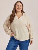 VIP Solid Drop Shoulder Ribbed Knit Tee