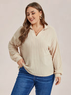 VIP Solid Drop Shoulder Ribbed Knit Tee