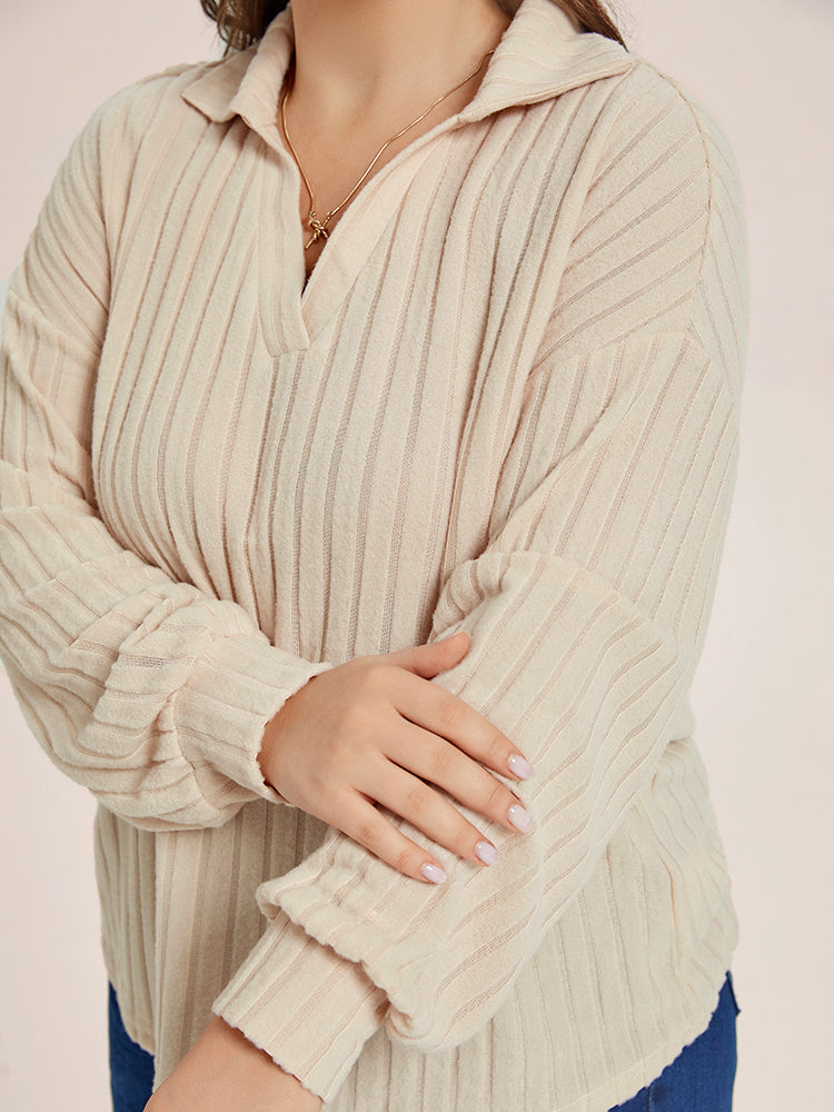 VIP Solid Drop Shoulder Ribbed Knit Tee