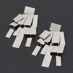 Silver Geometry Drop Earrings