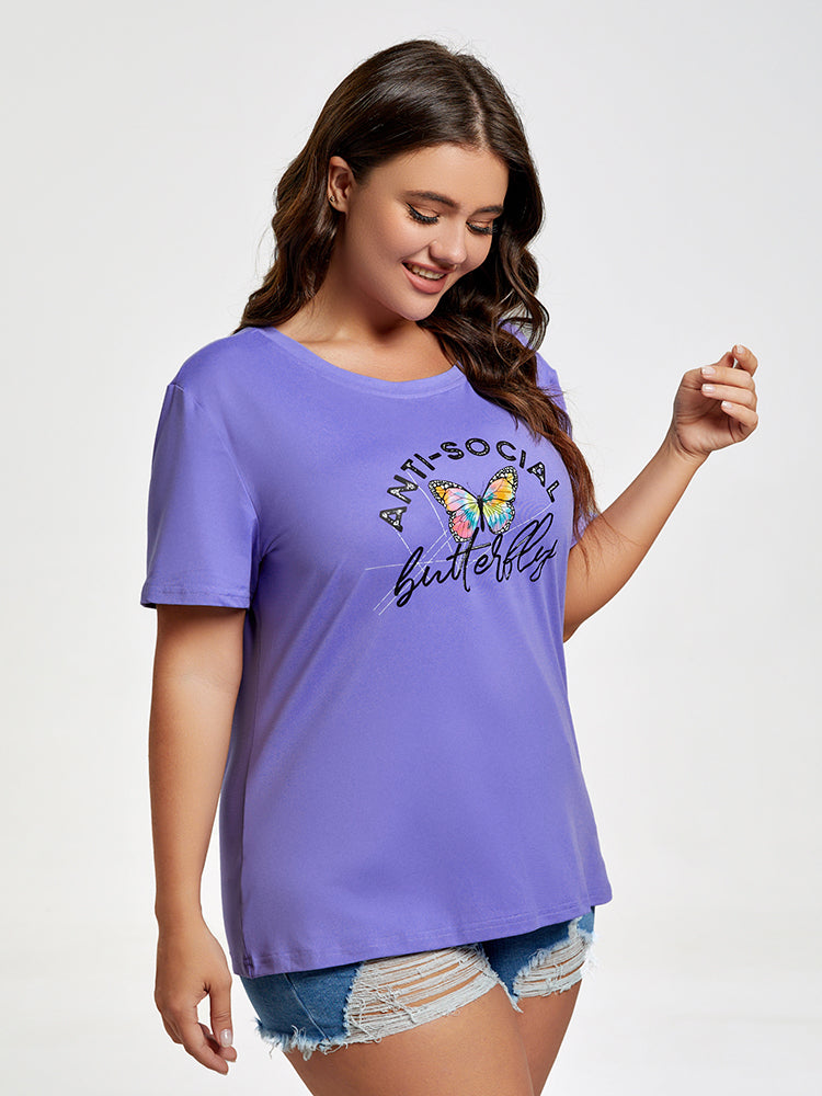 Plus Anti-Social Butterfly Graphic Tee