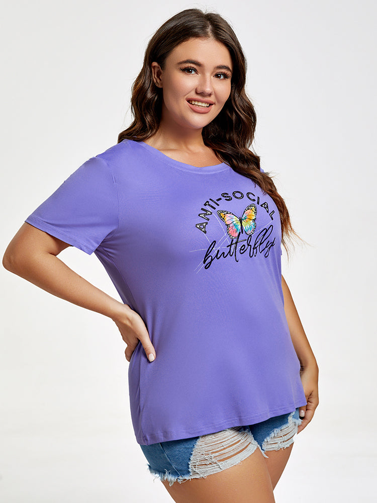 Plus Anti-Social Butterfly Graphic Tee