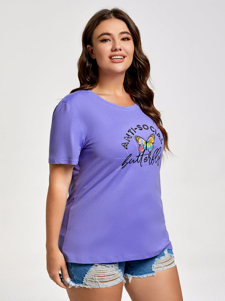Plus Anti-Social Butterfly Graphic Tee