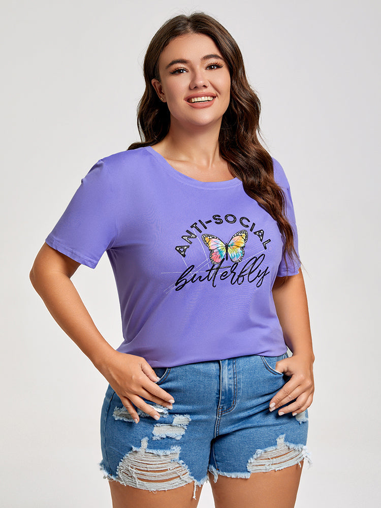Plus Anti-Social Butterfly Graphic Tee