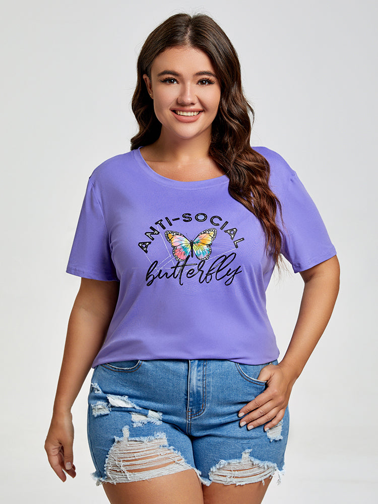 Plus Anti-Social Butterfly Graphic Tee