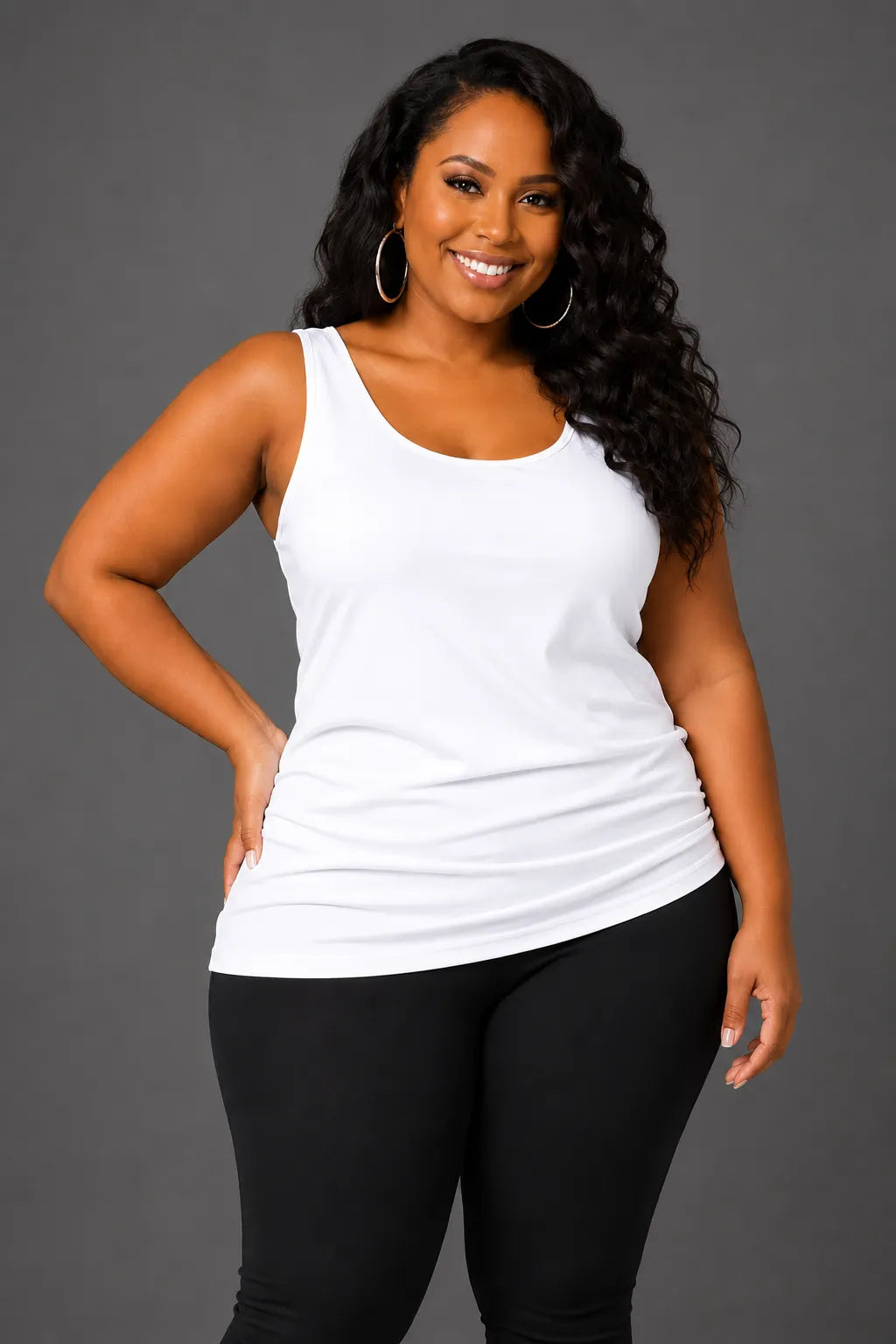 Xpluswear Design Plus Size Casual Magenta U Neck Sleeveless Tank Top
