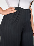 Plus Black Spaghetti Strap Wide Leg Jumpsuit Without Tees