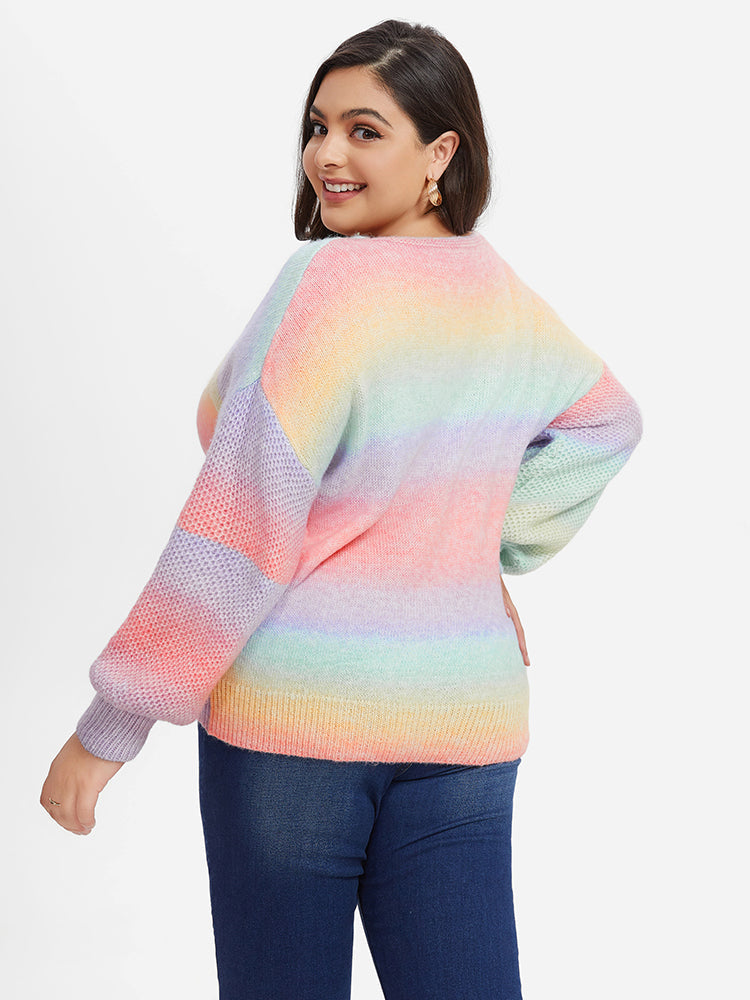 Ombre Drop Shoulder Sweater