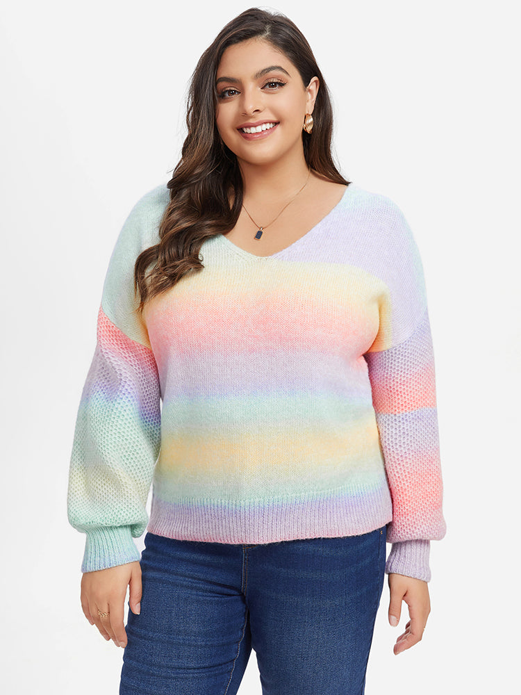 Ombre Drop Shoulder Sweater