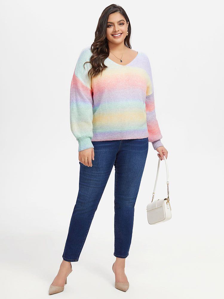 Ombre Drop Shoulder Sweater