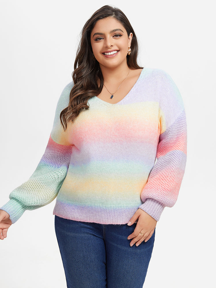 Ombre Drop Shoulder Sweater