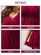 VIP Plus Crisscross Ruched Ruffle Hem Tee