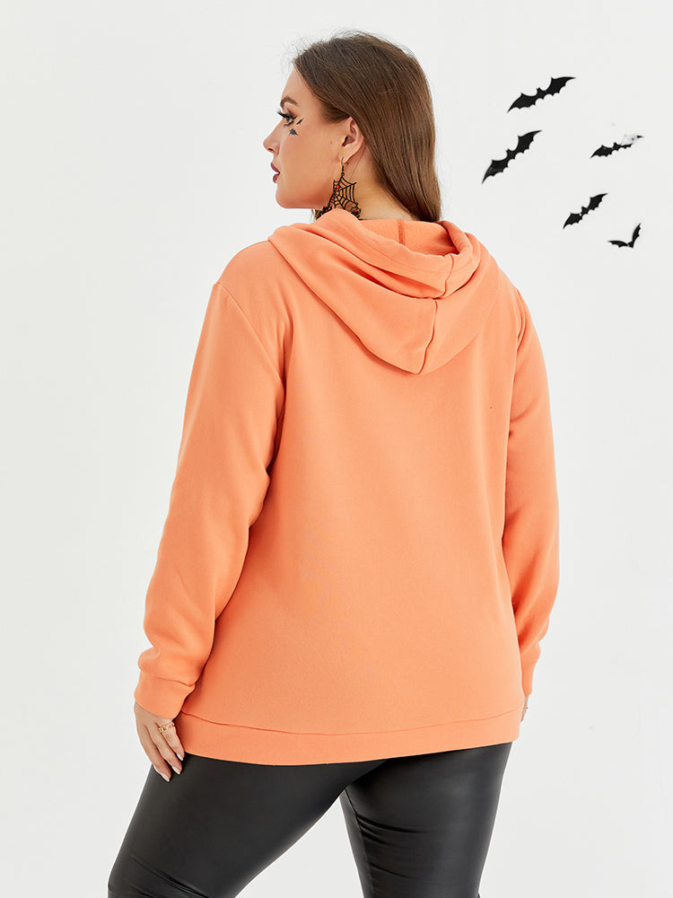 VIP Halloween Pumpkin Pattern Drawstring Hoodie