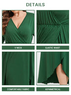 VIP Plus Elastic Waist Asymmetrical Hem Maxi Dress