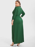 VIP Plus Elastic Waist Asymmetrical Hem Maxi Dress
