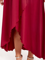VIP Plus Elastic Waist Asymmetrical Hem Maxi Dress