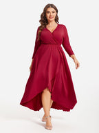 VIP Plus Elastic Waist Asymmetrical Hem Maxi Dress