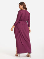 VIP Plus Elastic Waist Asymmetrical Hem Maxi Dress