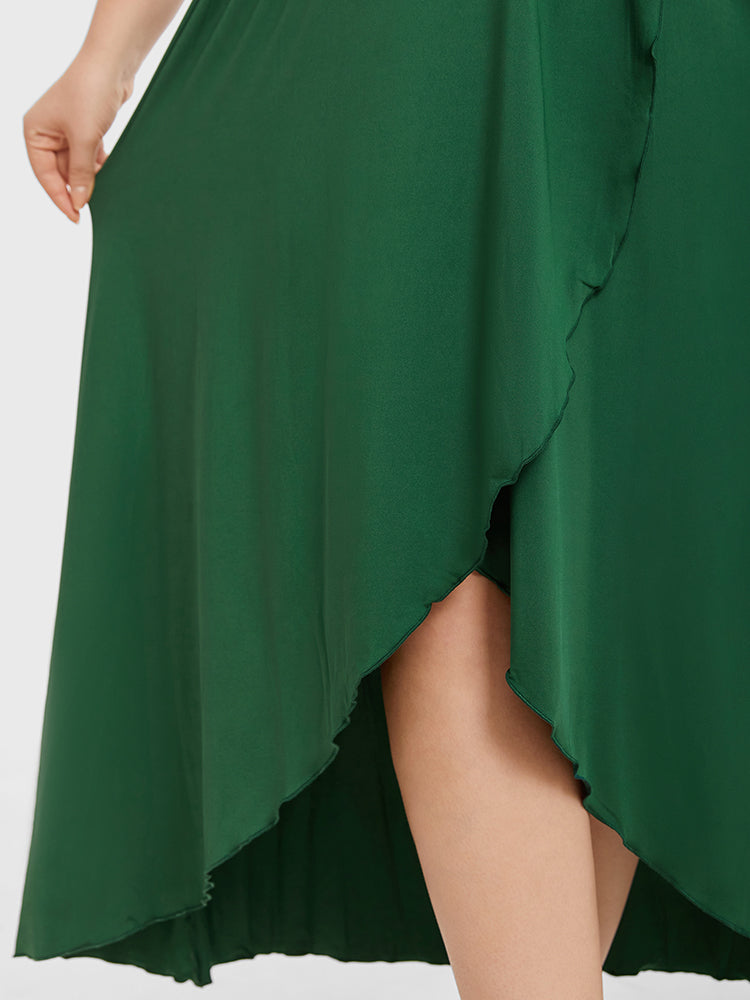 VIP Plus Elastic Waist Asymmetrical Hem Maxi Dress