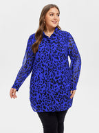 Leopard Print Button Front Blouse