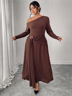 Off Shoulder Ruched Maxi Dress