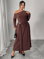 Off Shoulder Ruched Maxi Dress