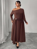 Off Shoulder Ruched Maxi Dress