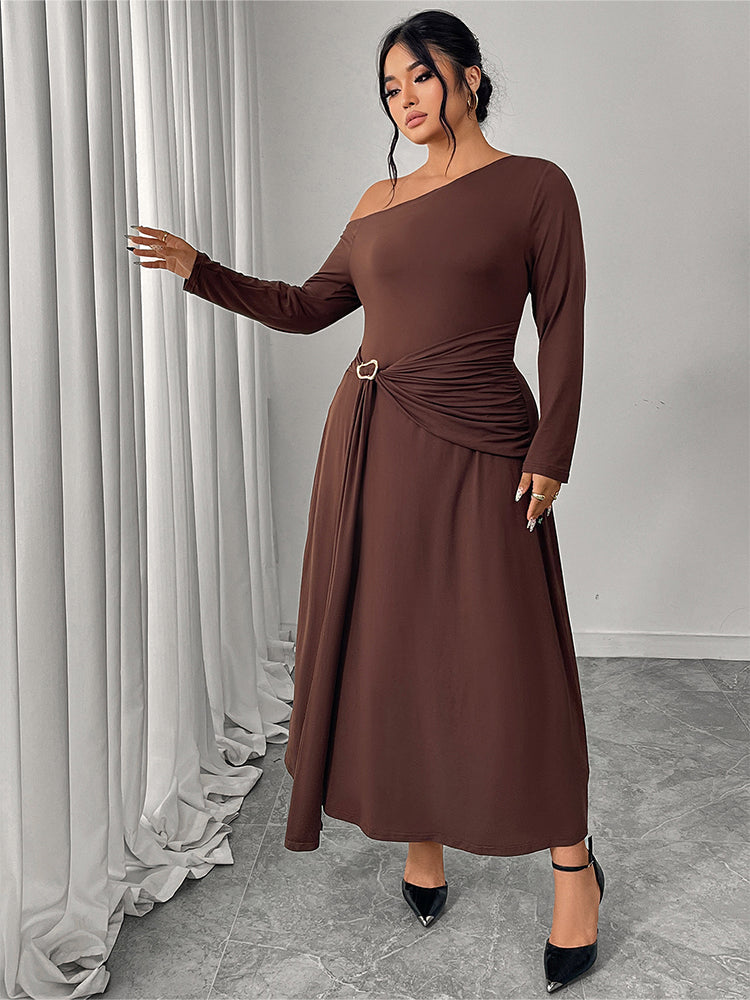 Off Shoulder Ruched Maxi Dress