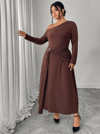 Off Shoulder Ruched Maxi Dress