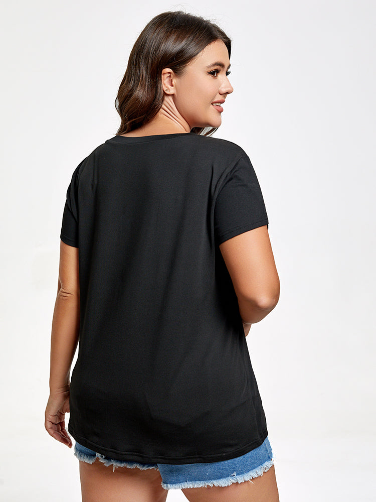 Plus Super Mom Tulip Sleeve Graphic Tee