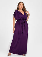 VIP Plus Dolman Sleeve Wrap Maxi Party Dress