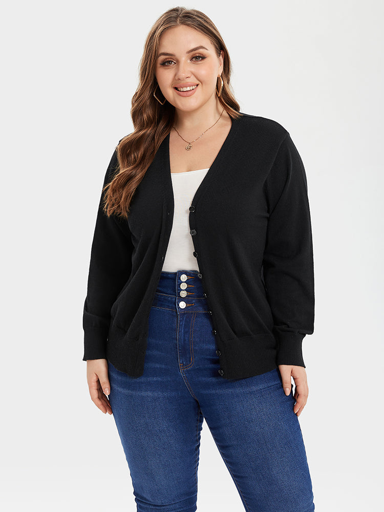 V-Neck Button Front Cardigan