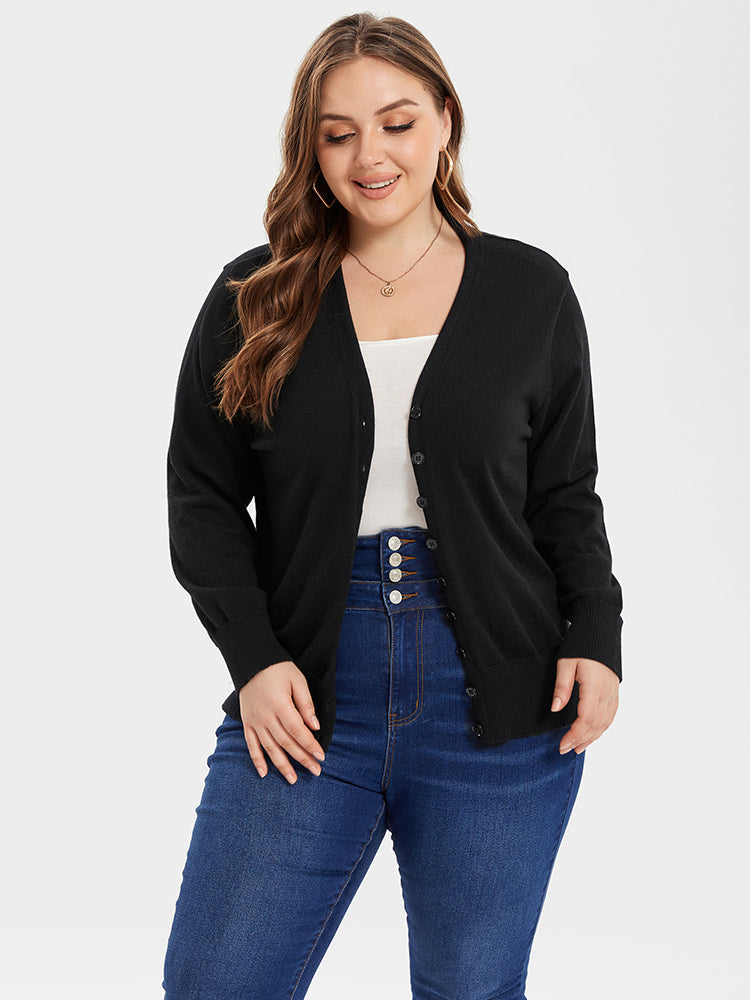 V-Neck Button Front Cardigan