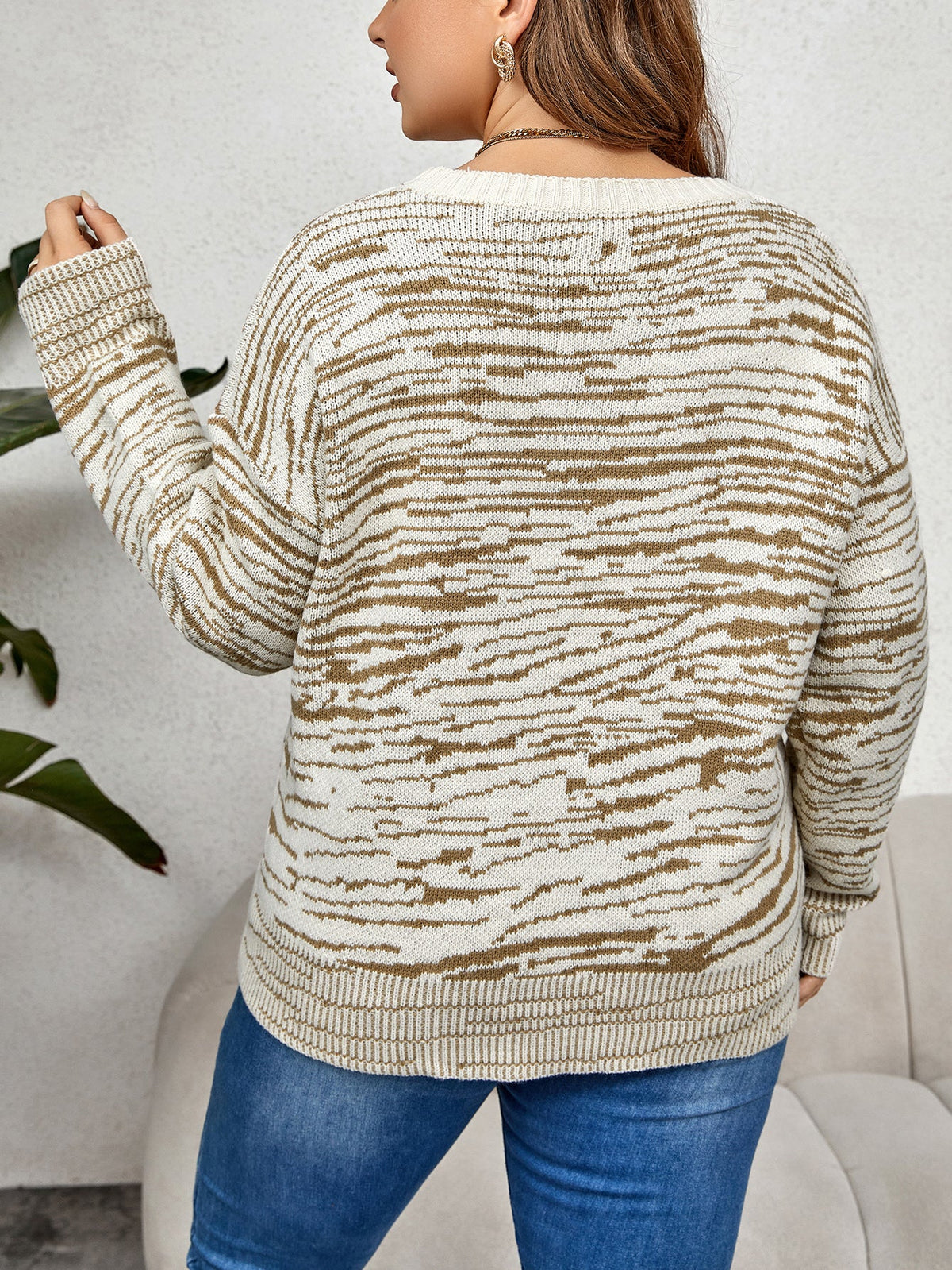 Space Dye Drop Shoulder Sweater