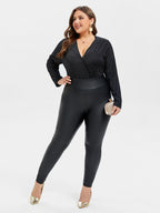 VIP V-Neck Glitter Bodysuit