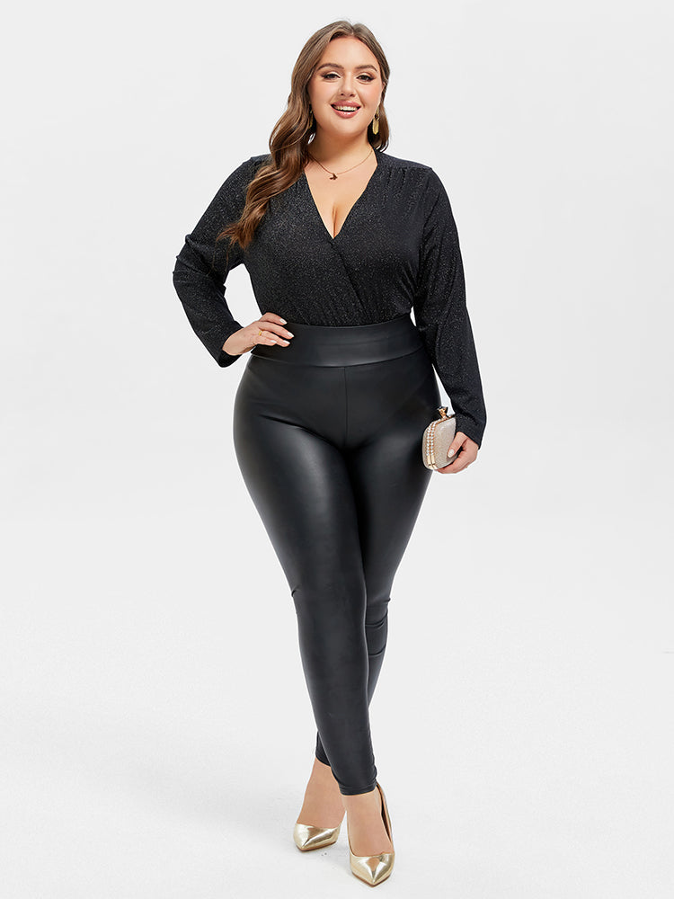 VIP V-Neck Glitter Bodysuit
