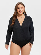 VIP V-Neck Glitter Bodysuit