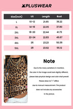 Plus Size Party Khaki Leopard Round Neck Sequin Tank Tops