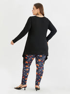 VIP Solid Round Neck Asymmetrical Hem Tee