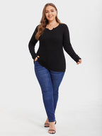 Solid Notched Neck Tee