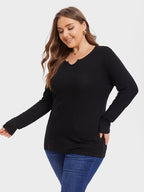 Solid Notched Neck Tee