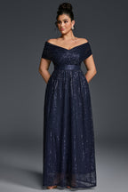 Curveins Plus Size V-Neck Sequin Maxi Dress