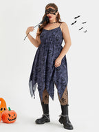 VIP Halloween Skull Print Hanky Hem Cami Midi Dress