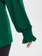 Solid Square Neck Flounce Sleeve Tee