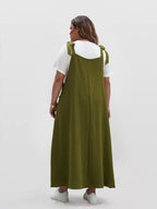 VIP Solid Ruffled Shirred Pocket Sundress