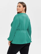 VIP V-Neck Lantern Sleeve Twist Blouse