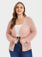 VIP Pointelle Knit Button Front Cardigan