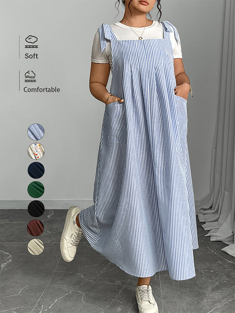 VIP Solid Ruffled Shirred Pocket Sundress